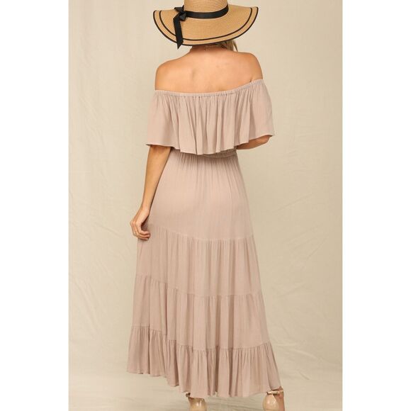 Kyemi RUFFLE OFF THE SHOULDER MAXI DRESS - Picture 4 of 4
